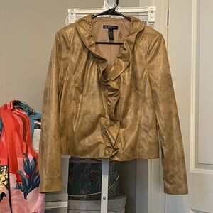 INC International Concepts Gold Ruffled Blazer